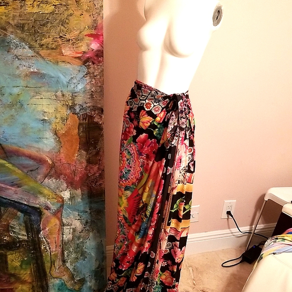 CAMILLA PAINTED LAND LONG SORONG CONVERTS DRESS COLLECTIBLE unicorn 🦄 CAPE ALSO - Picture 7 of 17